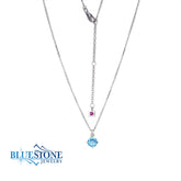 Sterling Silver Topaz & LAB-Diamond Necklace - December Birthstone